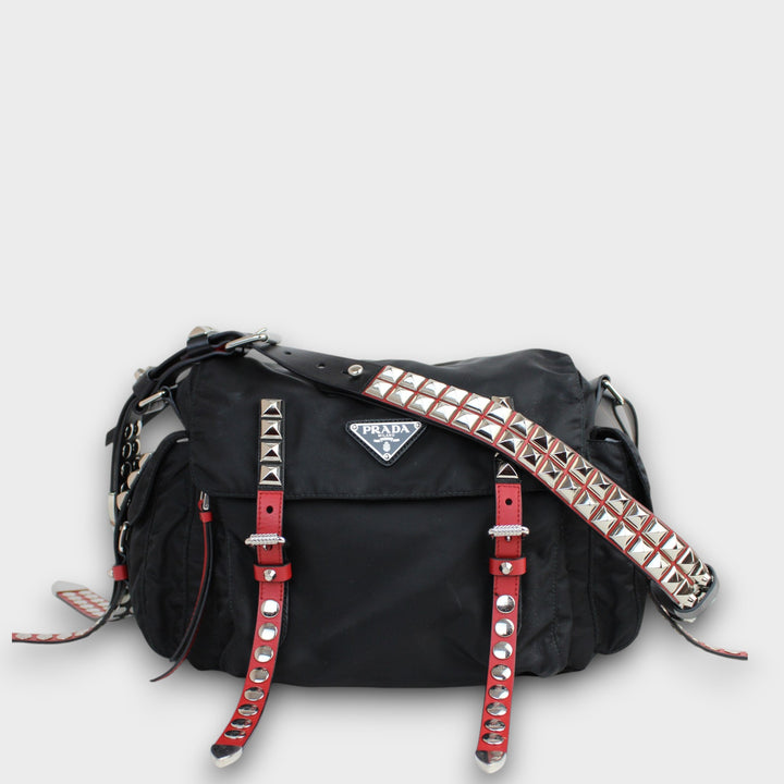 Prada New Vela Studded Messenger