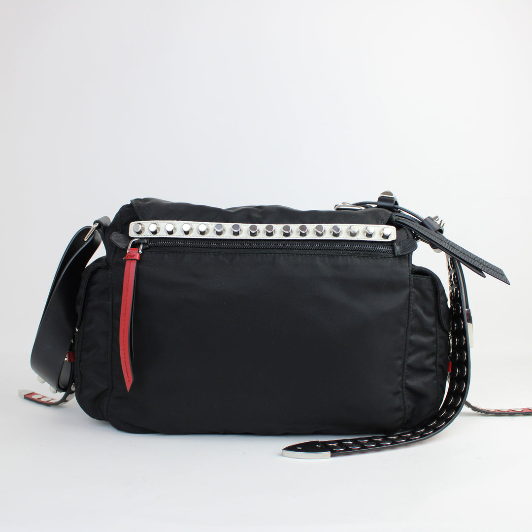 Prada New Vela Studded Messenger