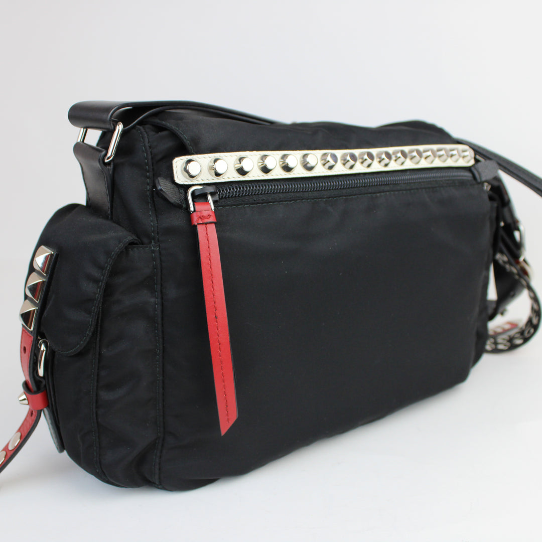 Prada New Vela Studded Messenger